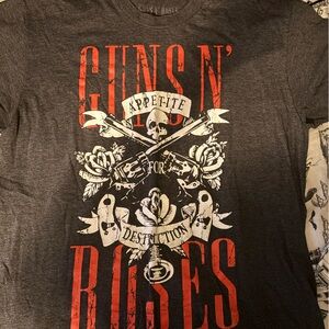 Graphic Skull & Crossbones Tee with Red Text